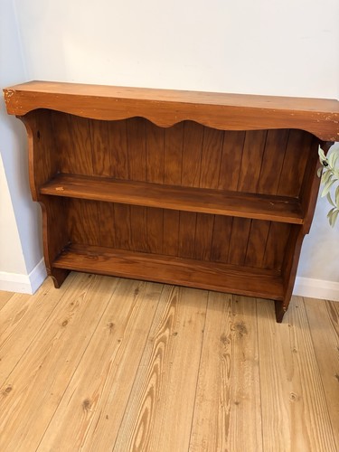 Vintage pine wall shelf plate - wall,